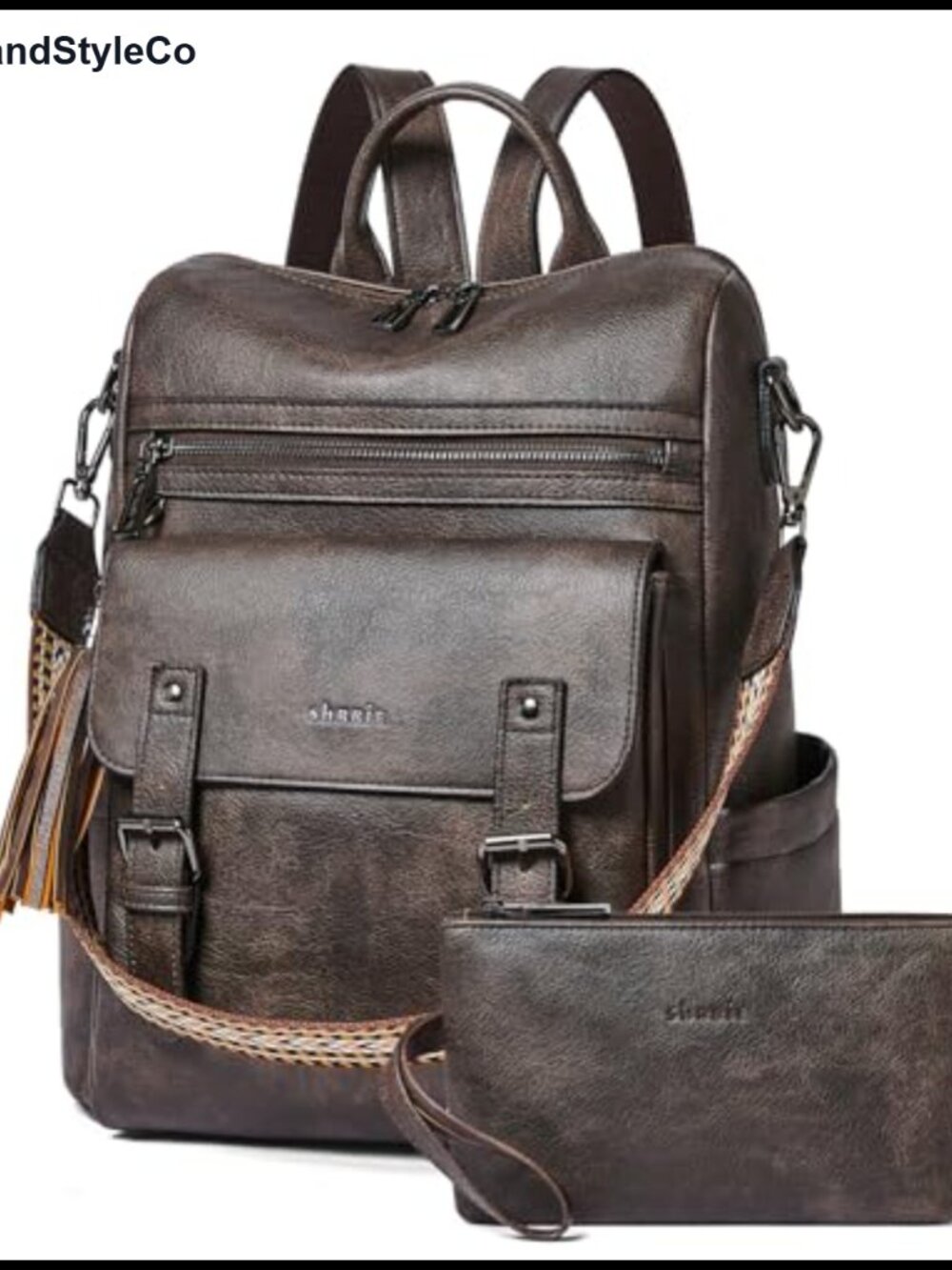 Vegan Leather Backpack Purse for Women Convertible Laptop Work Travel